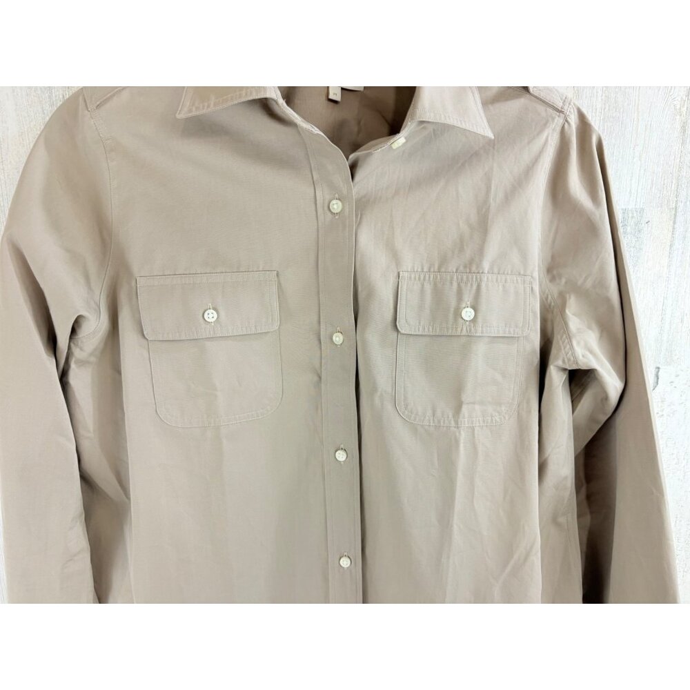 Ann Mashburn Safari Shirt Sz M Khaki Tan Button Down - Picture 7 of 15